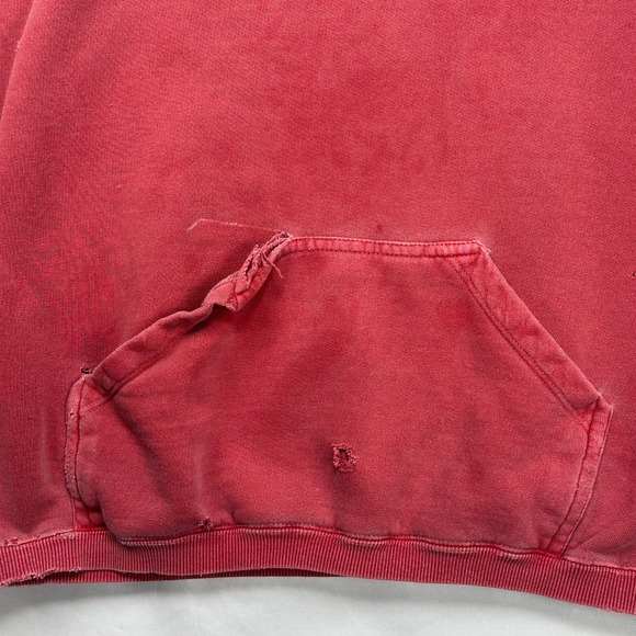 Vintage Krispy Kreme Doughnut Co Distressed Hoodie Red Pigmented XL 1937 NC RARE - Picture 5 of 7